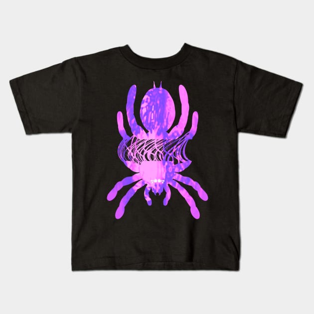 Tarantula Silhouette 62 (Tie Dye) Kids T-Shirt by IgorAndMore